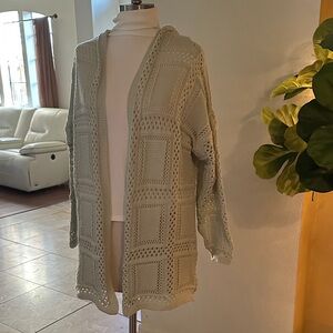 Women's Cream Open Knit Sweater